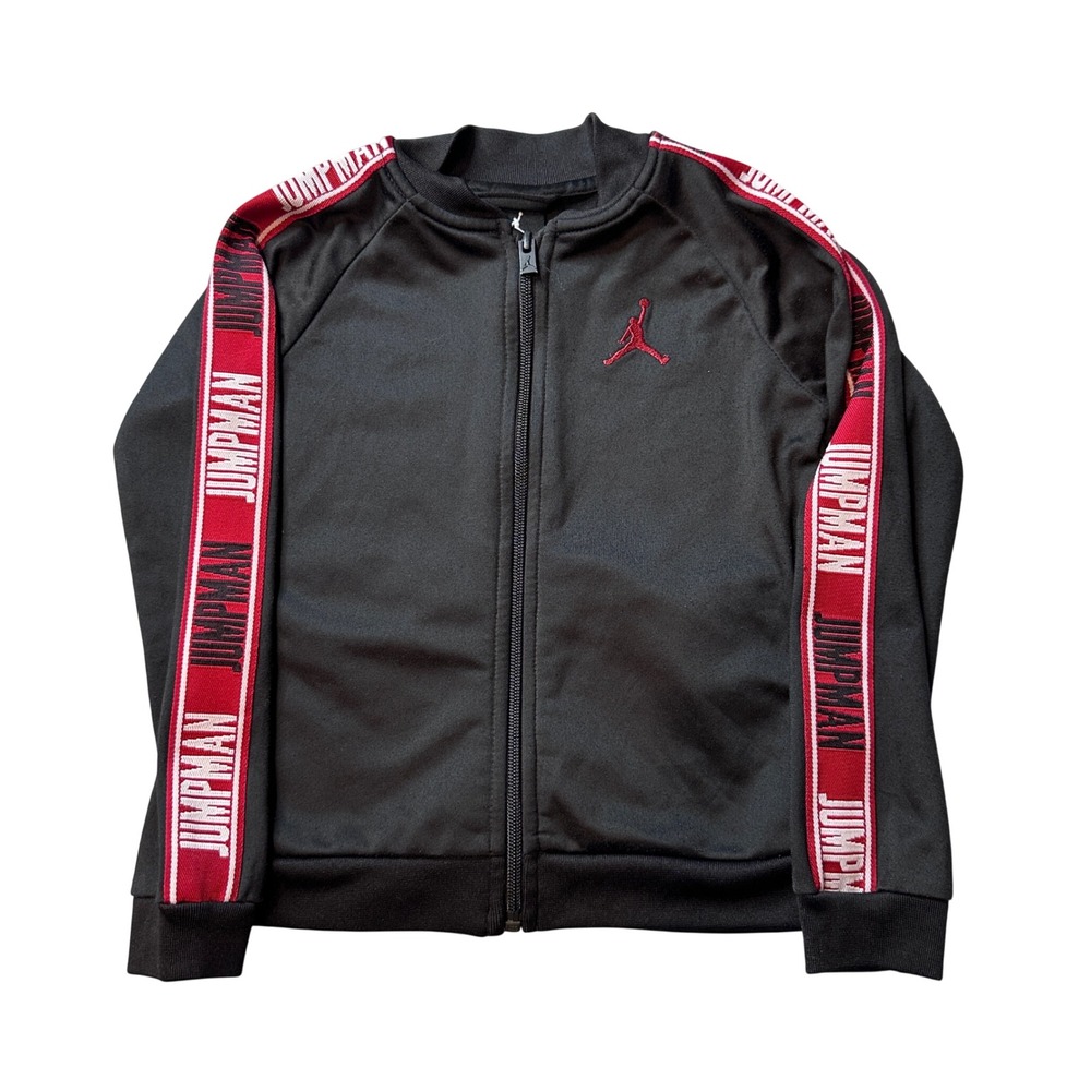 Jordan Track Jacket Kids 4T Black Jumpman Logo Tape‎ Full Zip Sporty Bomber 5477